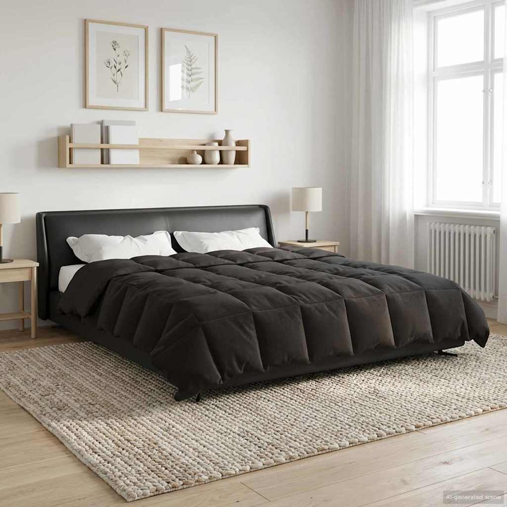 Sommerdecke Gesteppt Anthrazit 135 x 200 cm Mikrofaser