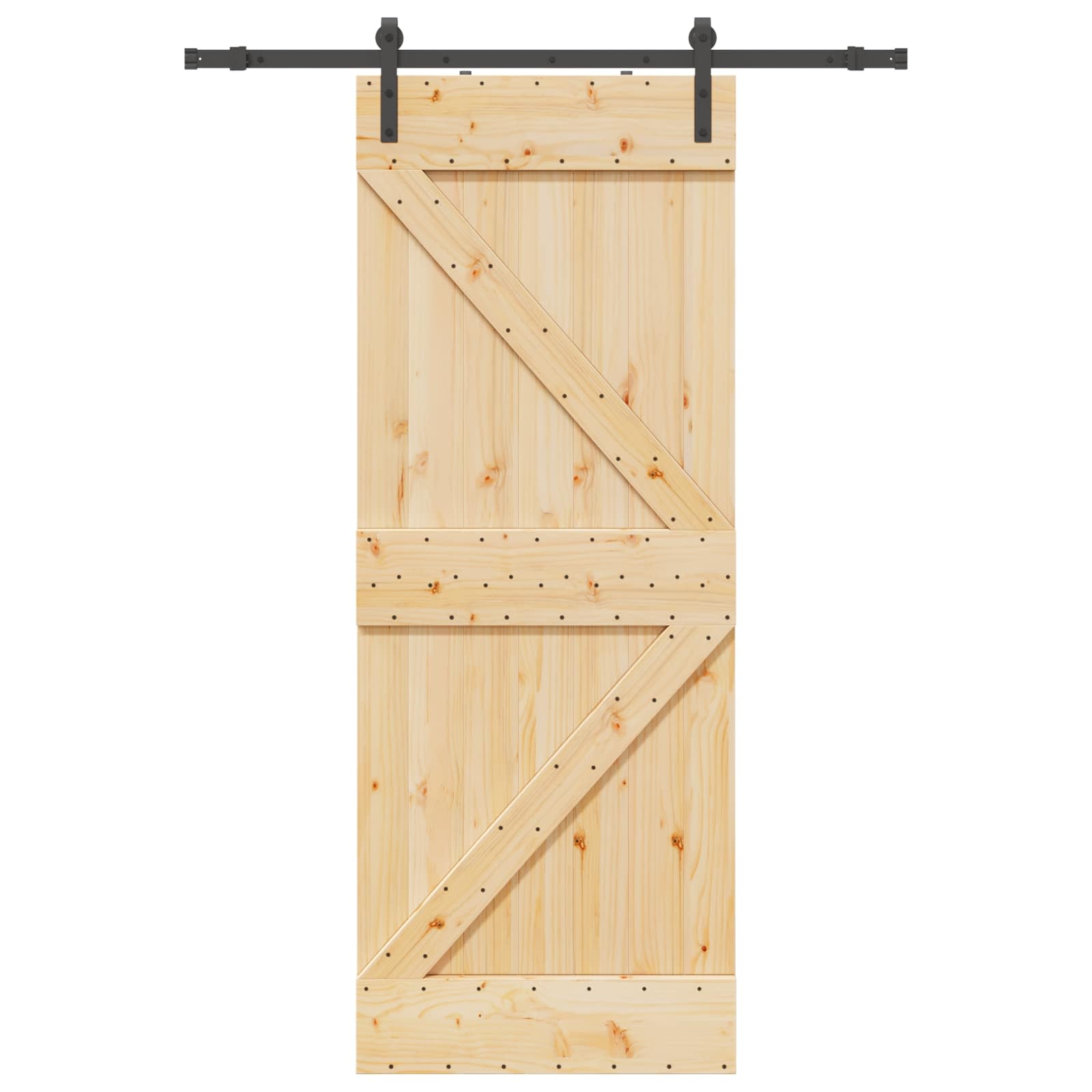 Schiebetür NARVIK Natürlich und Schwarz 70 x 210 cm (152,5 cm)