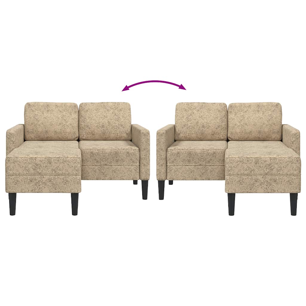 2-Sitzer-Sofa mit Chaiselongue L-Form Braun 125 cm Kunstleder