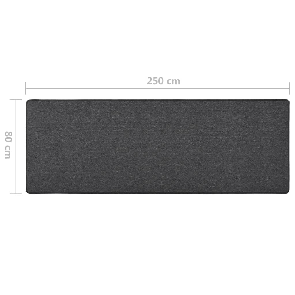 Teppichläufer Anthrazit 80 x 500 cm 100% Polypropylen