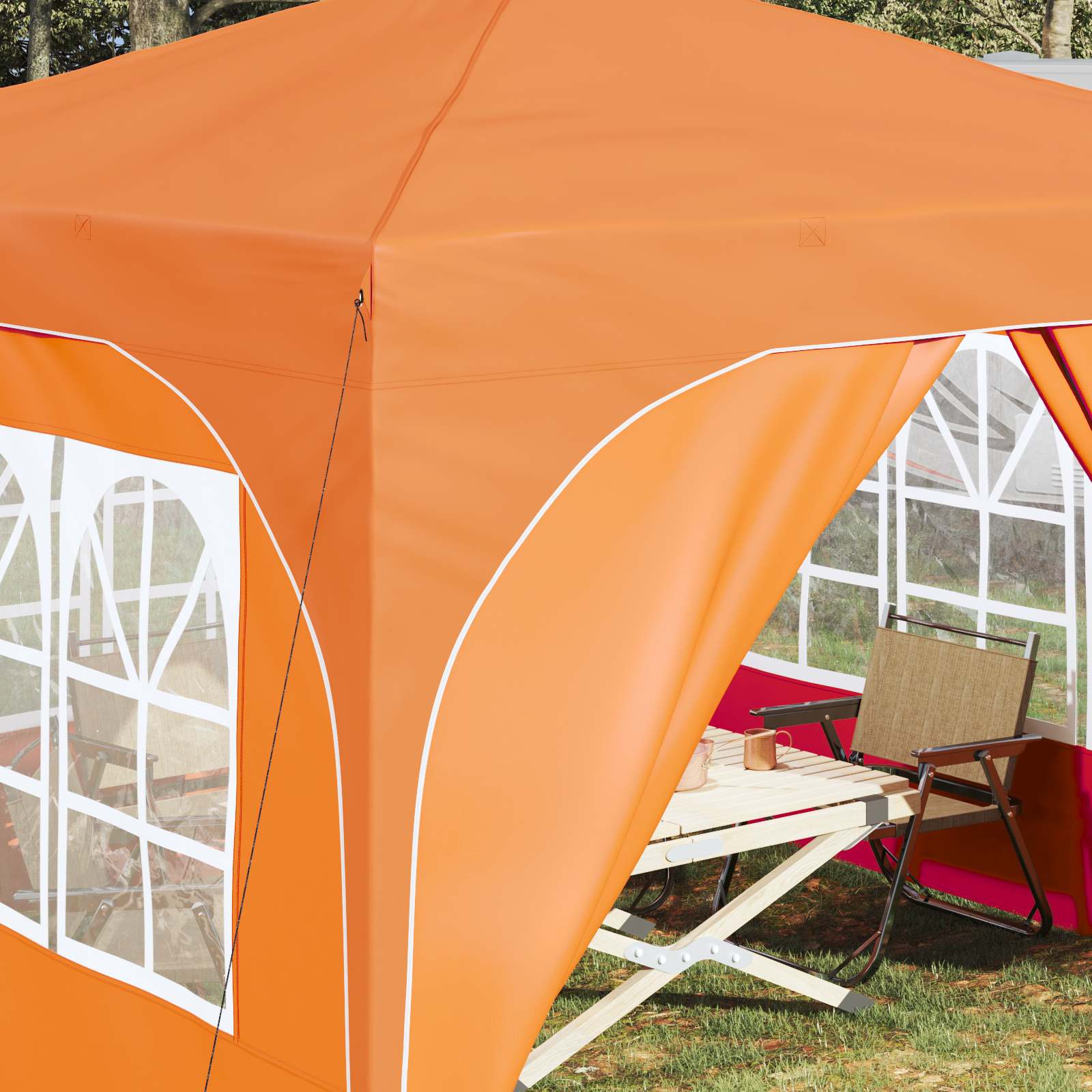 Pop-up Partyzelt 290 x 290 x 245 cm Creme