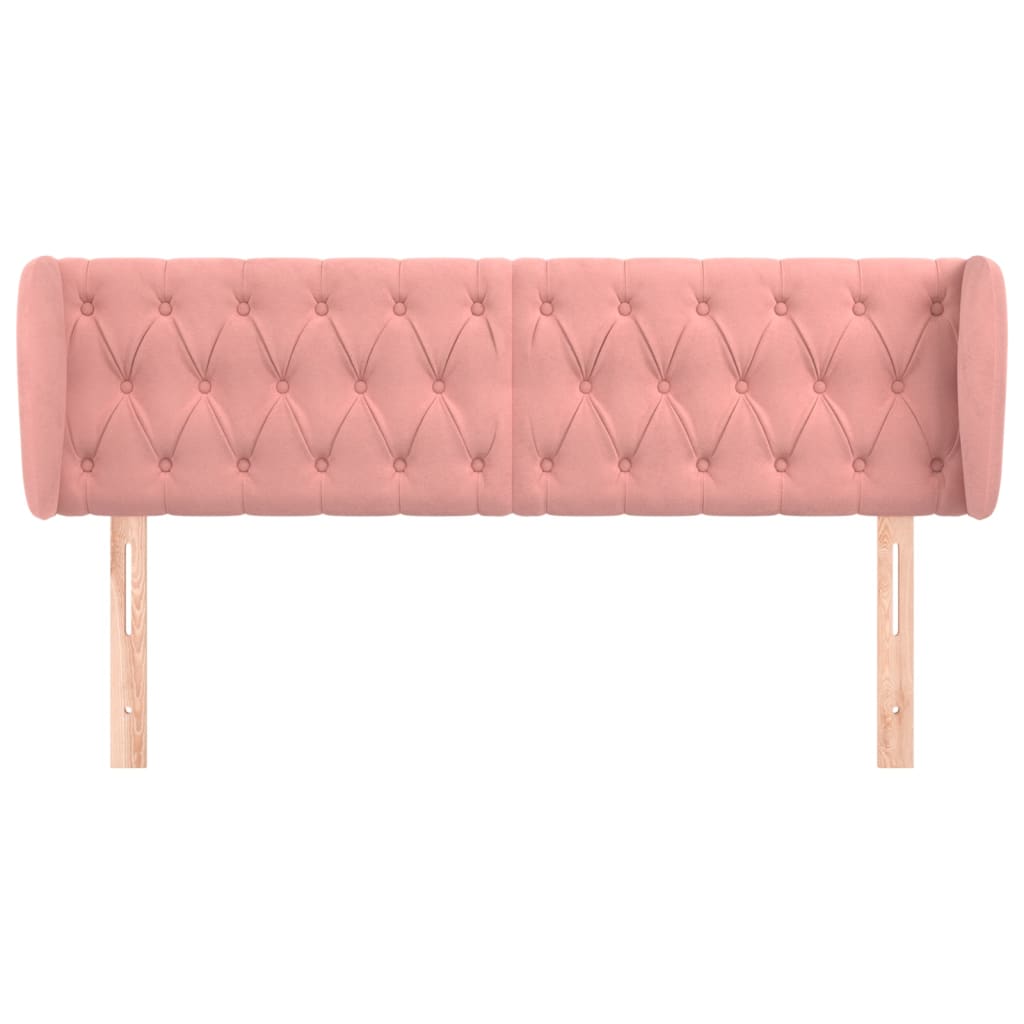 Kopfteil mit Ohren Dunkelblau 93x23x78/88 cm Samt
