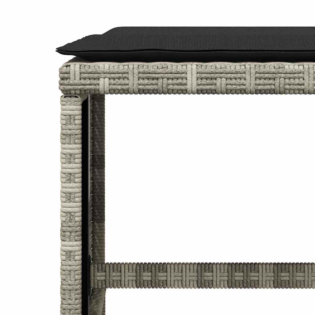 Gartenhocker mit Kissen 4 Stk. Schwarz 41x41x36 cm Poly Rattan