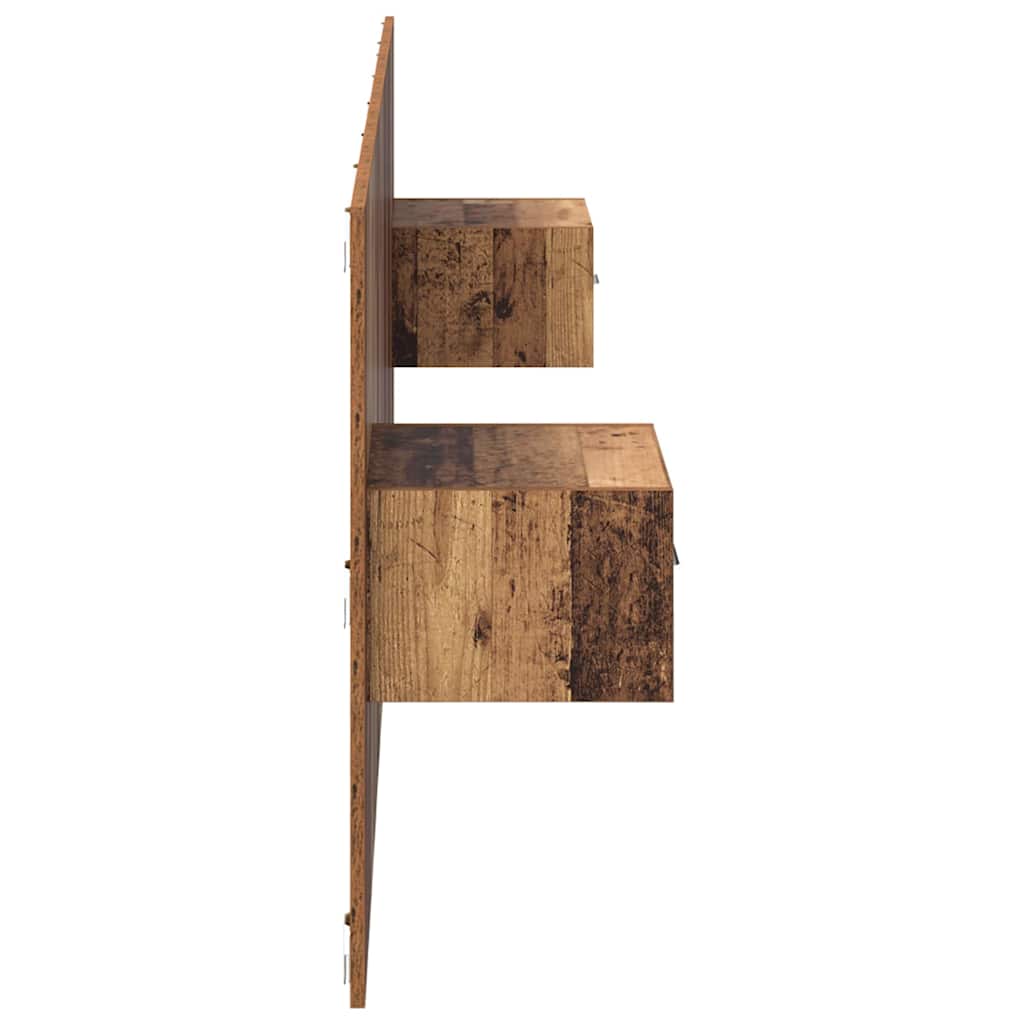Kopfteil mit Nachttischen Weiß Holzwerkstoff