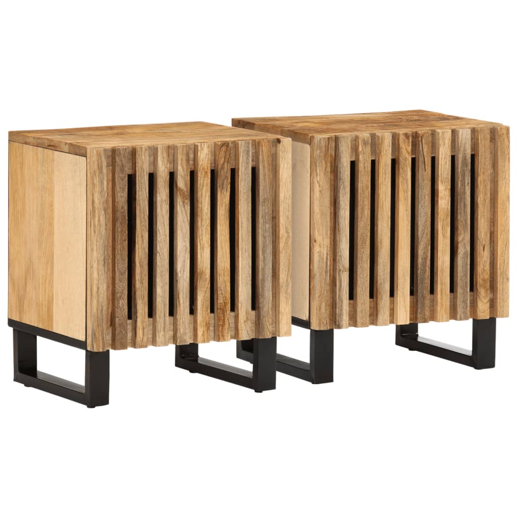 Nachttisch 40x34x46 cm Raues Mangoholz
