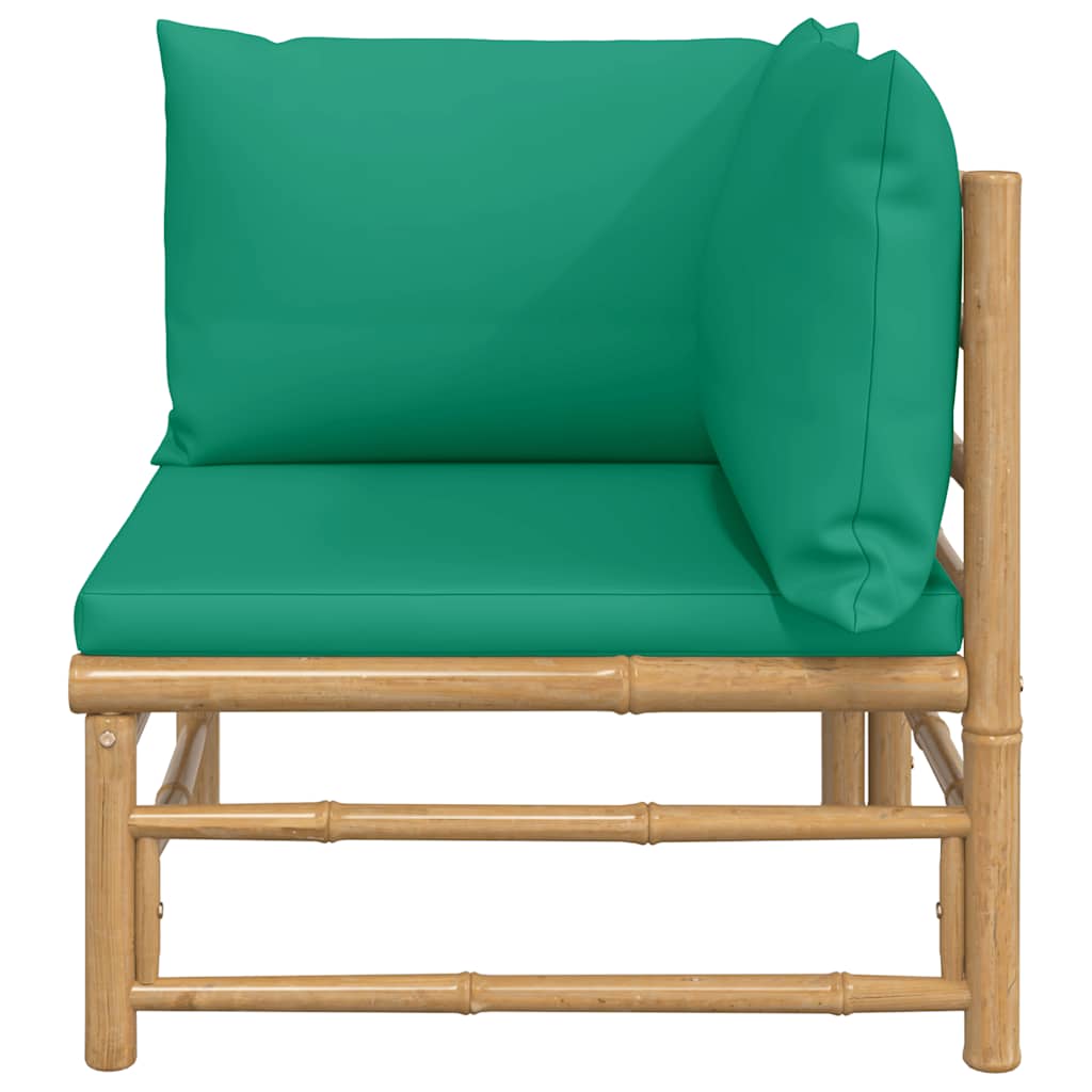 3-tlg. Garten-Lounge-Set mit Hellgrauen Kissen Bambus