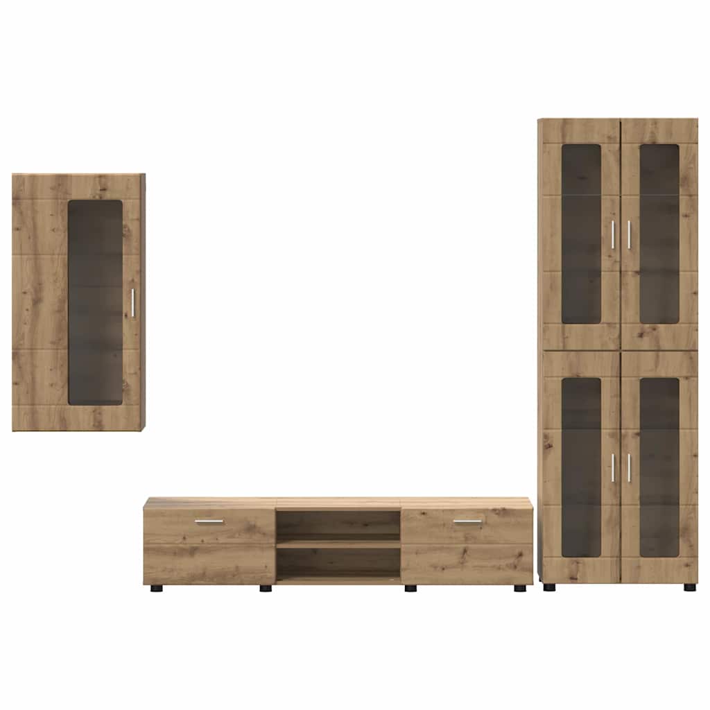 Highboard mit Regal FLORIN Weiß 60 x 35 x 182 cm Holzwerkstoff