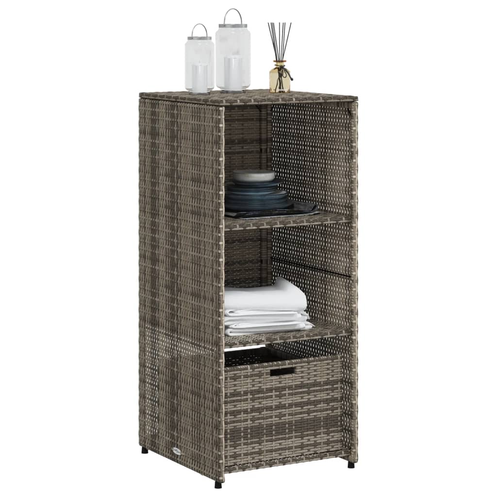 Gartenschrank Schwarz 50x55x115 cm Poly Rattan