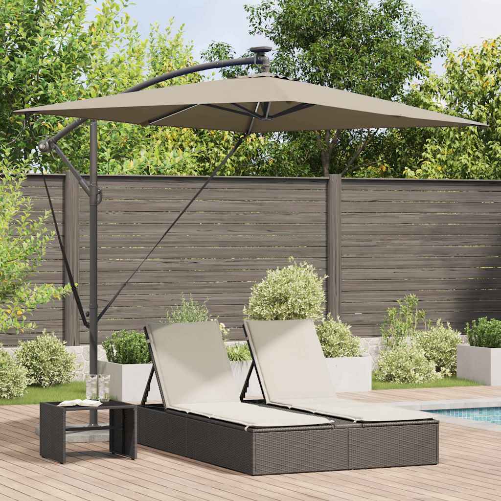 Sonnenschirm Sand 294 x 200 x 270 cm Polyester und Aluminium