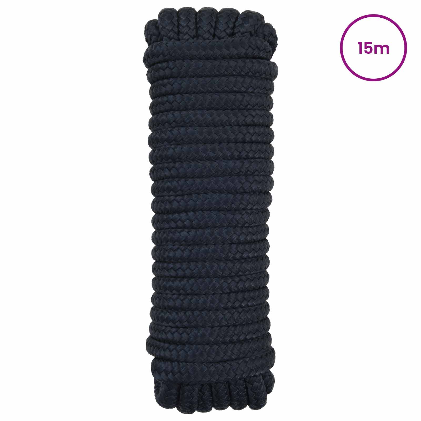 Bootsseil 6 m 1 Weiß und Schwarz Polyester