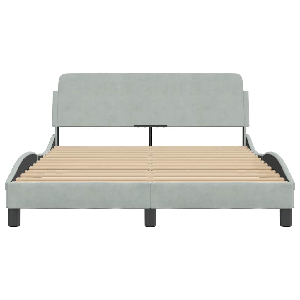 Bettgestell "Dover" Hellgrau 80x200 cm Samt