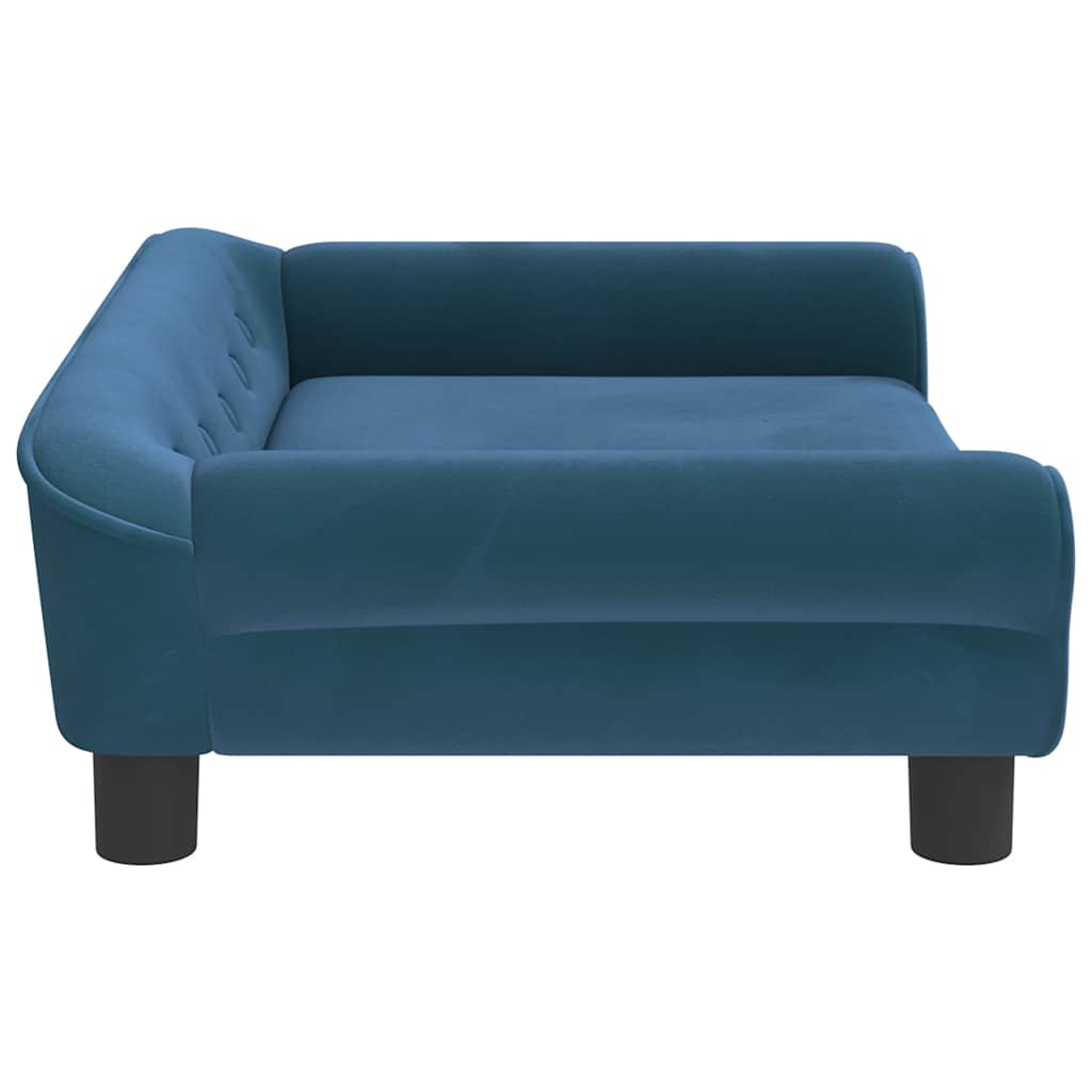 Kindersofa Blau 100x50x26 cm Samt
