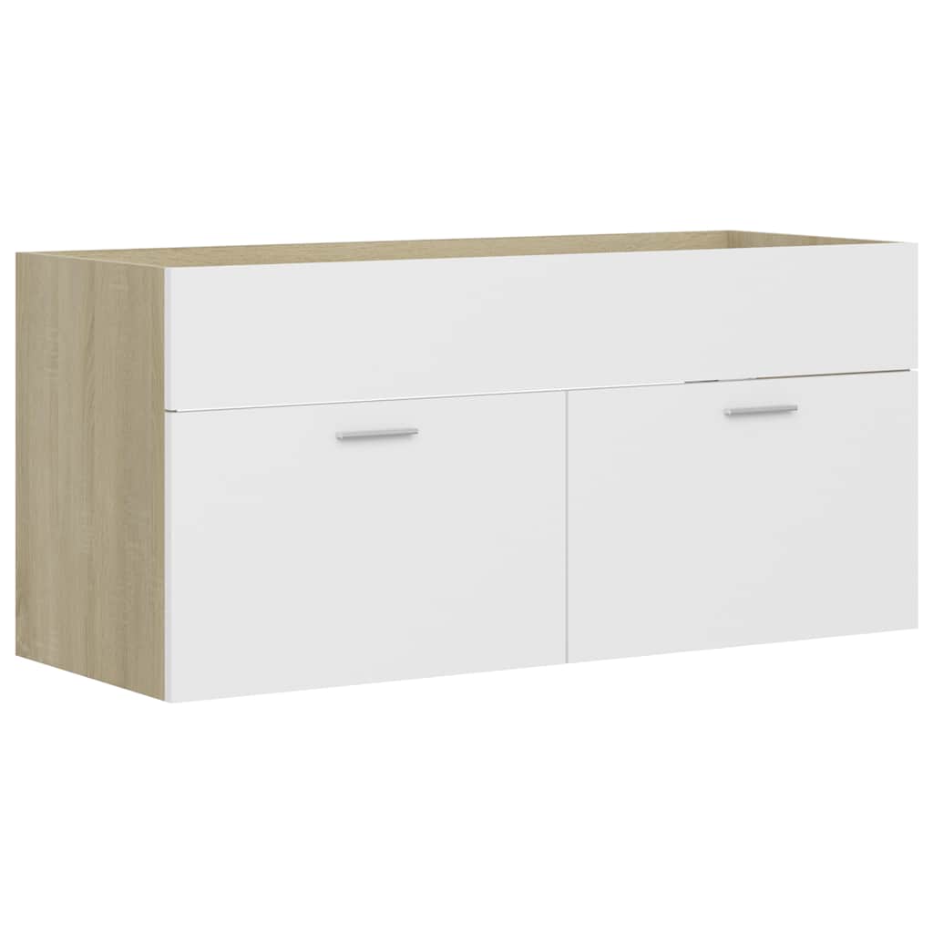 2-tlg. Badmöbel-Set Weiß Holzwerkstoff