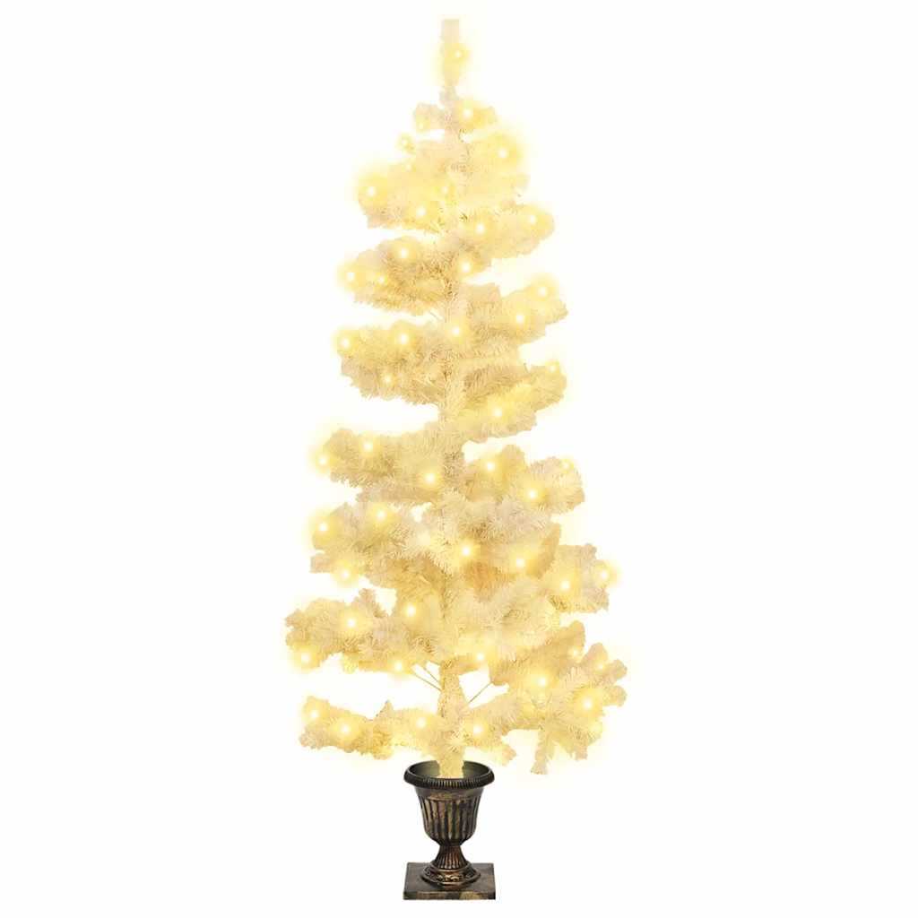 Spiral-Weihnachtsbaum mit Beleuchtung und Ständer Weiß 180 cm