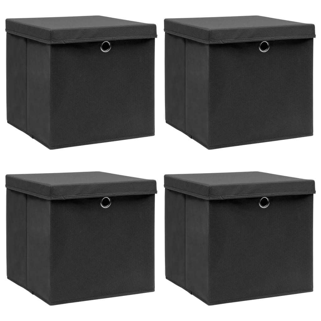 Aufbewahrungsboxen 4 Stk. Blau 32x32x32 cm Stoff