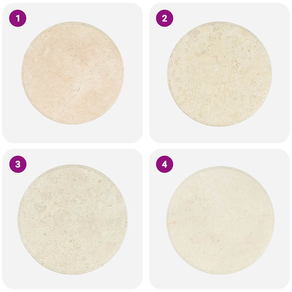 Tischplatte Creme Ø40x2,5 cm Marmor