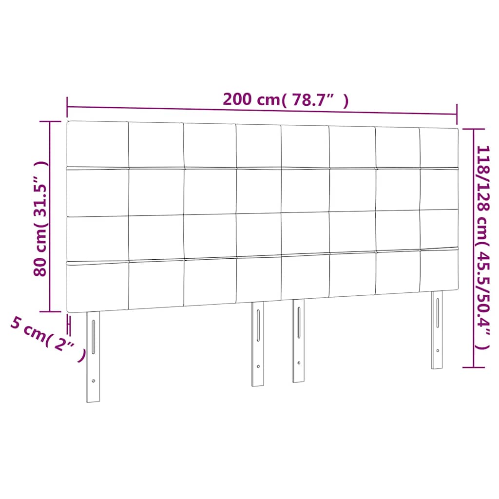 Kopfteil Hellgrau 80x5x118/128 cm Samt