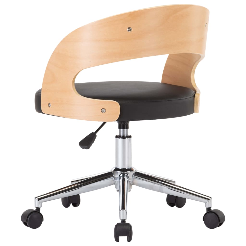 Drehbarer Bürostuhl Taupe Bugholz und Stoff