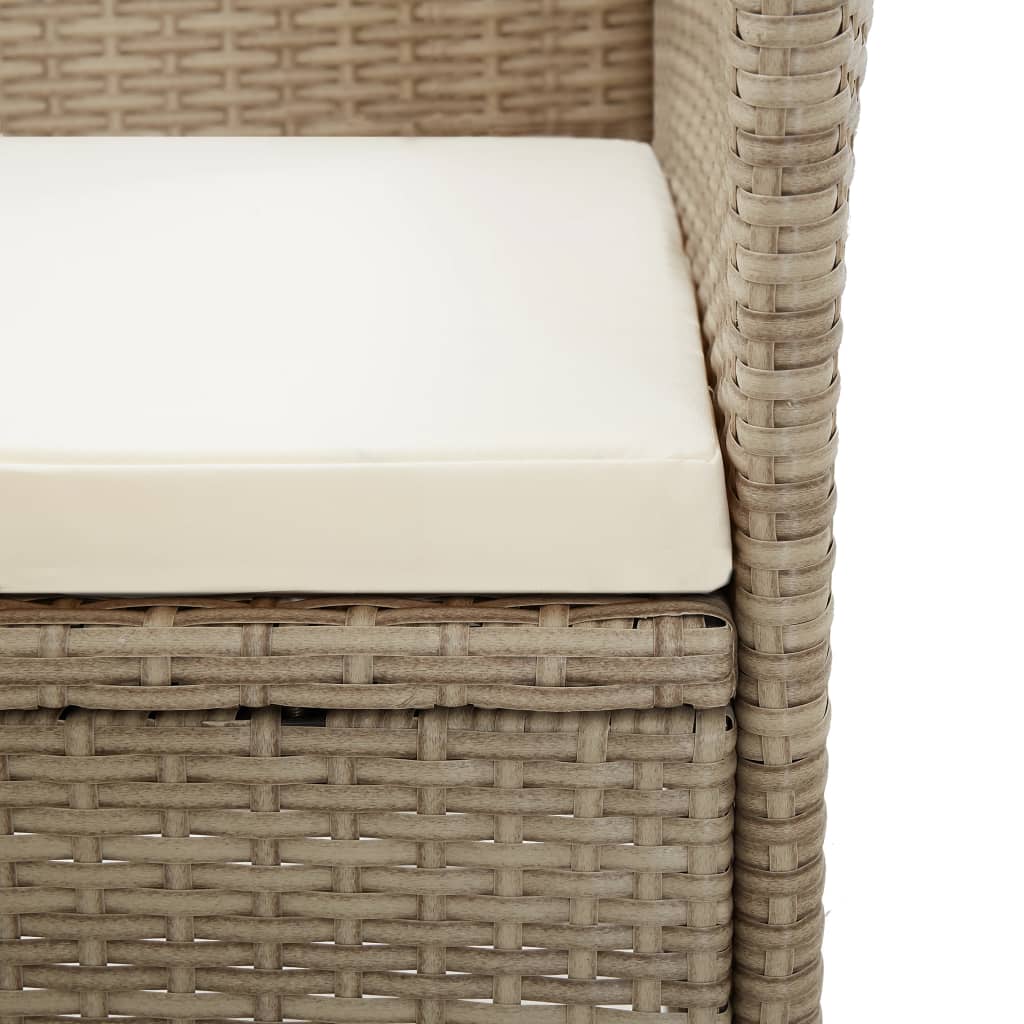 Garten-Liegestühle 2 Stk. mit Auflagen Poly Rattan Schwarz