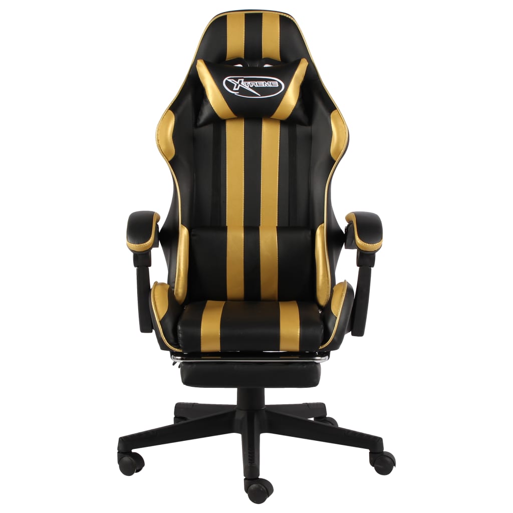 Gaming-Stuhl Schwarz und Blau Kunstleder