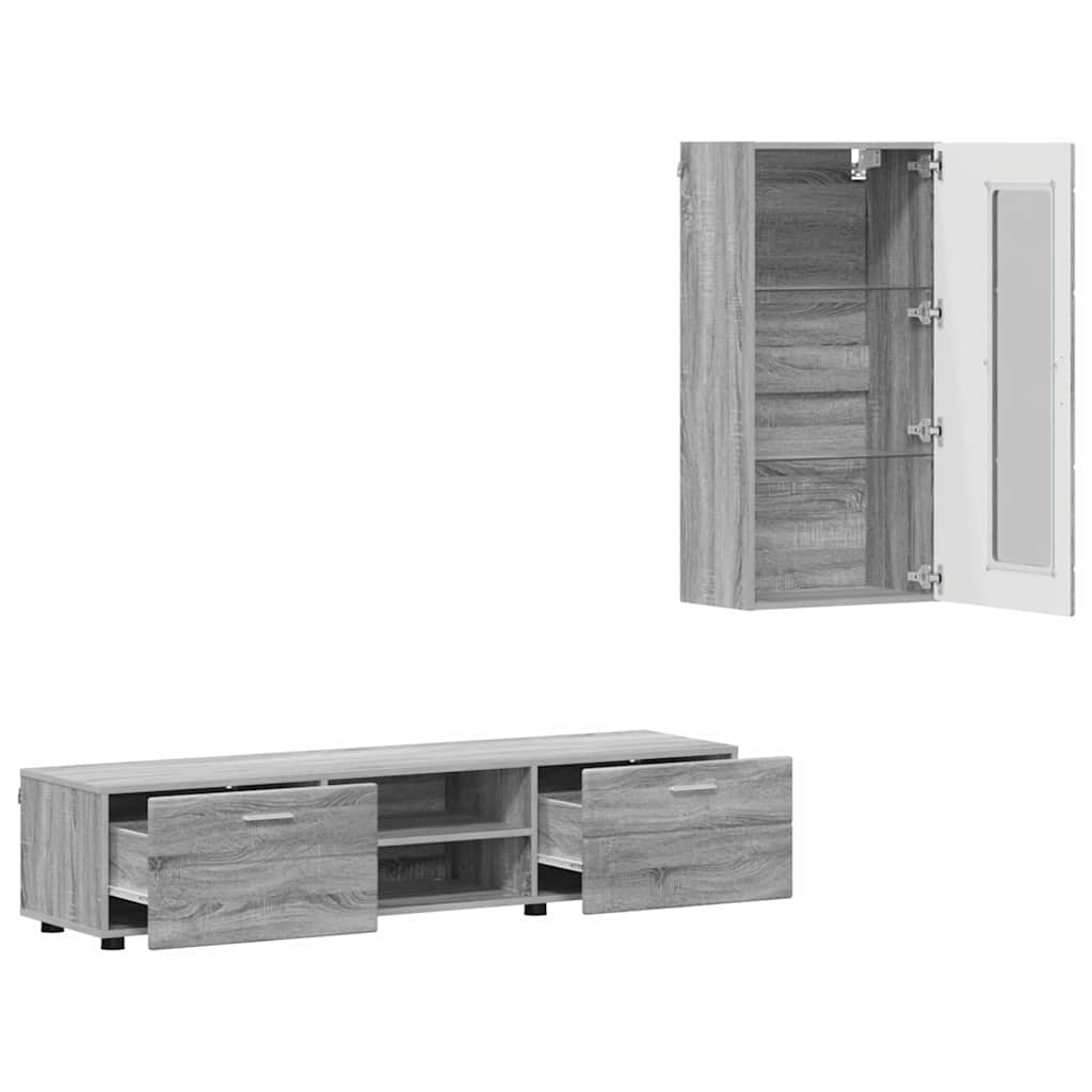 Highboard mit Regal FLORIN Weiß 60 x 35 x 182 cm Holzwerkstoff