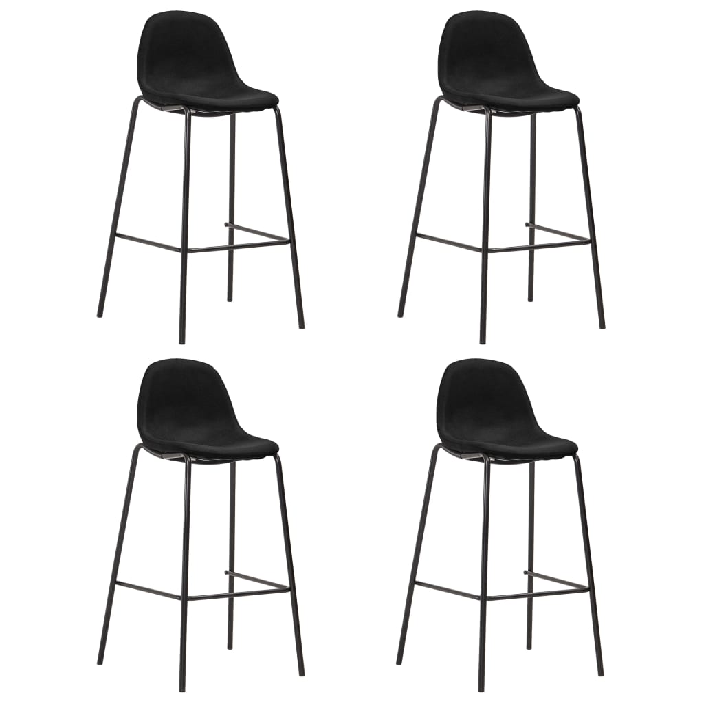 Barhocker 6 Stk. Schwarz Stoff