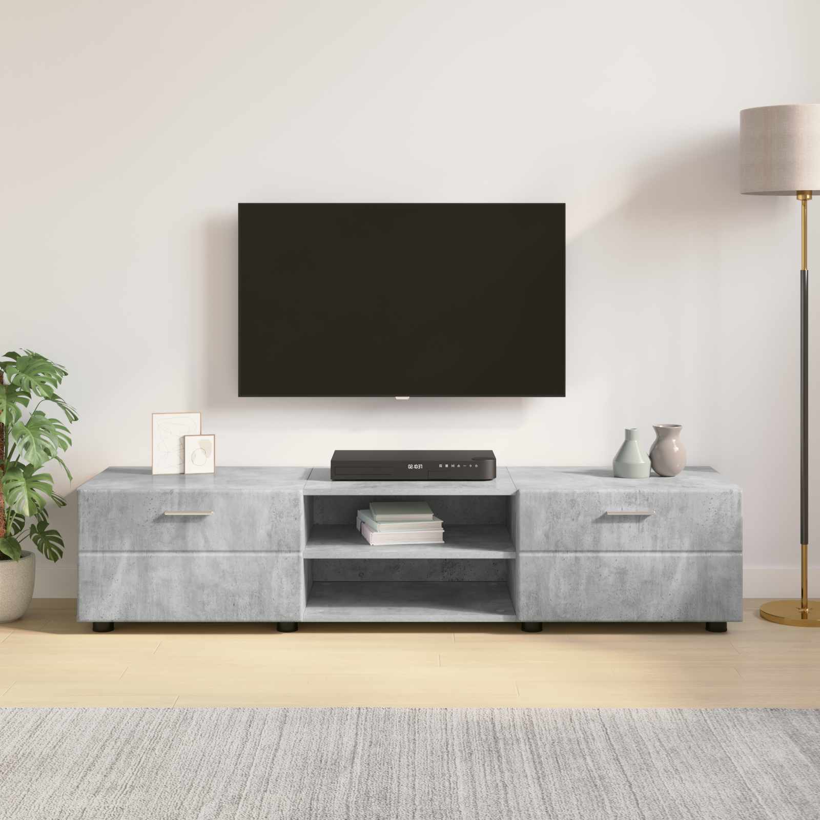 Highboard mit Regal FLORIN Weiß 60 x 35 x 182 cm Holzwerkstoff