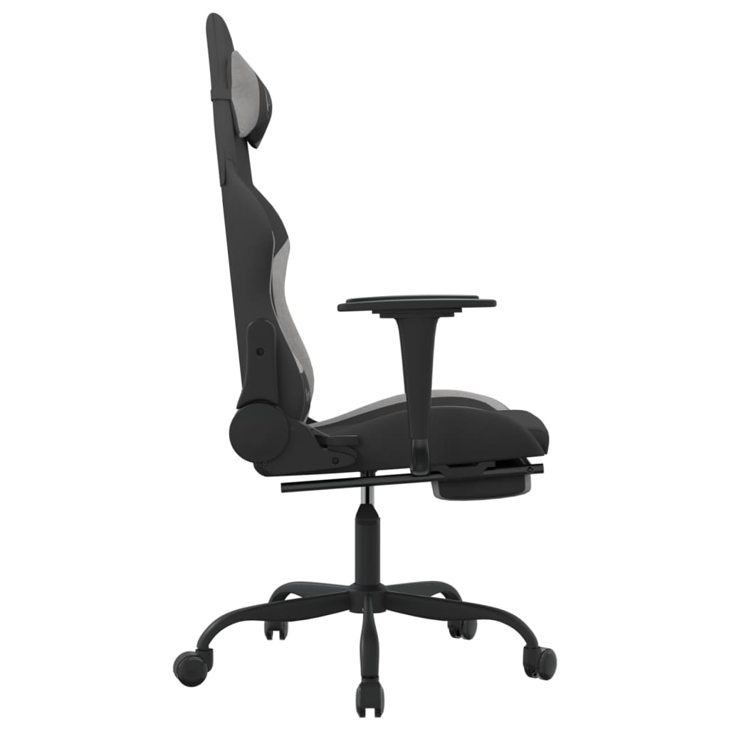 Gaming-Stuhl mit Massagefunktion Schwarz und Creme Stoff