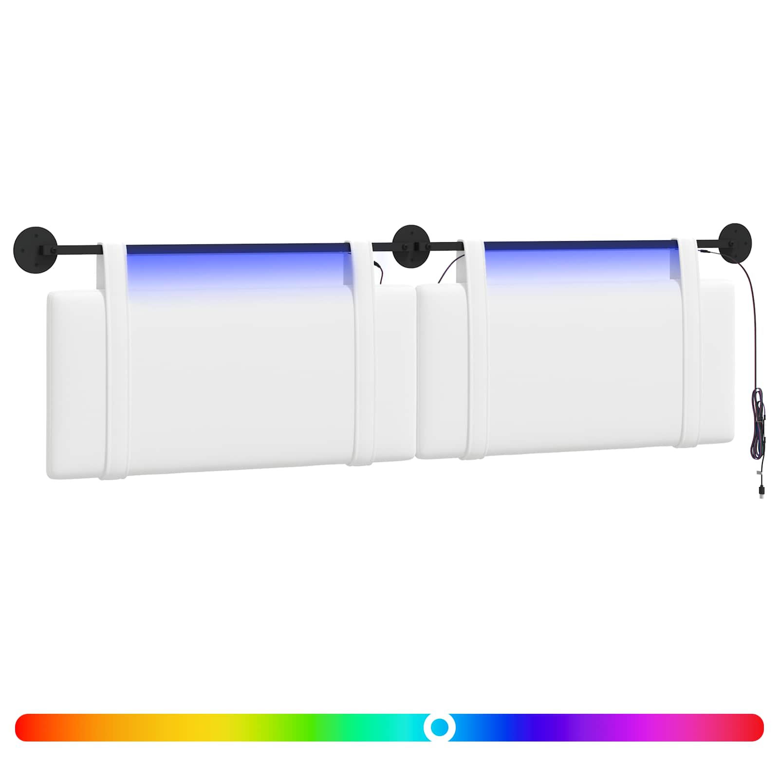 Hängendes Kopfteil Mit LED Licht Wolkengrau Stoff