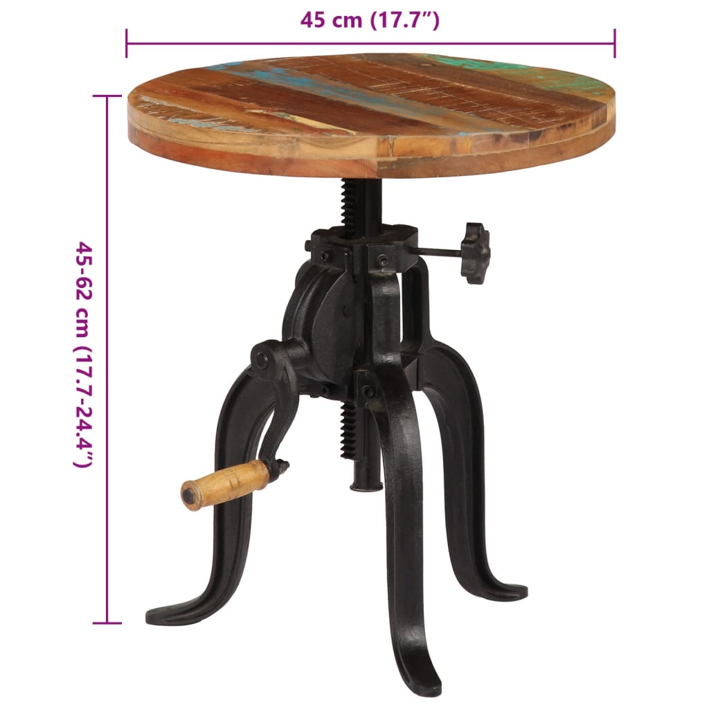 Beistelltisch 45 x (45-62) cm Massivholz Mango und Gusseisen