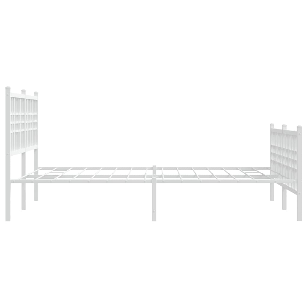 Bettgestell mit Kopf- und Fußteil Metall Schwarz 90x200 cm