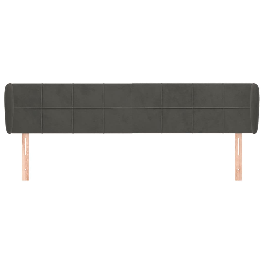 Kopfteil mit Ohren Dunkelblau 93x23x78/88 cm Samt