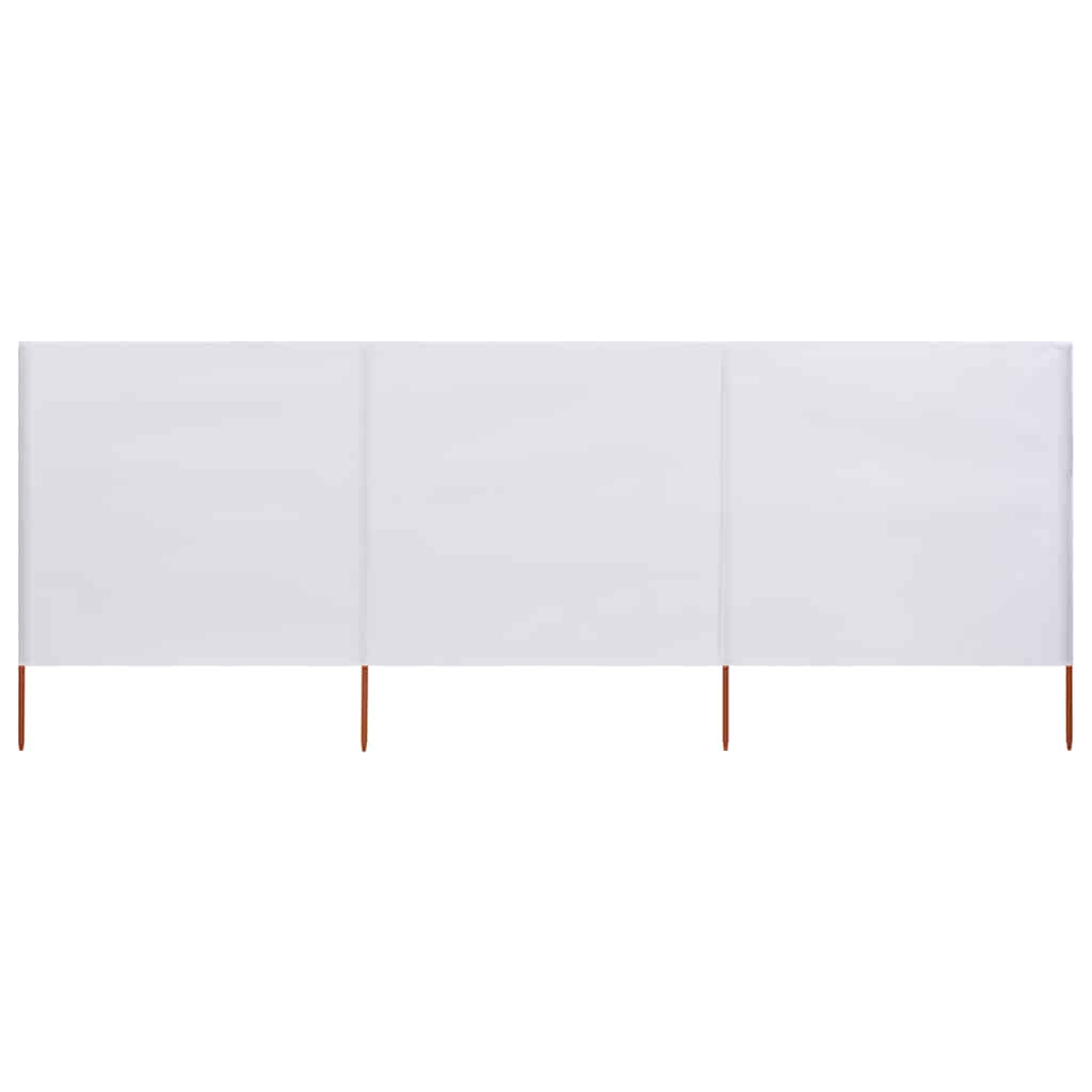 3-teiliges Windschutzgewebe 400 x 120 cm Weiß