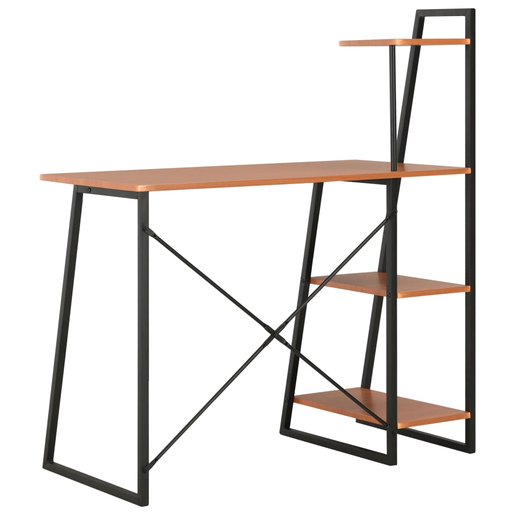 Schreibtisch mit Regaleinheit Weiß 102×50×117 cm