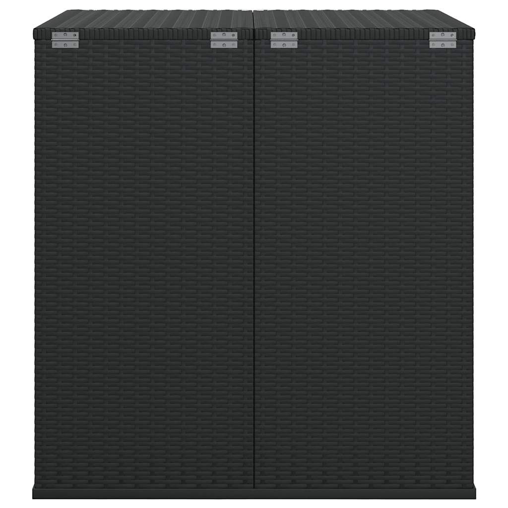 Garten-Kissenbox PE Rattan 100x49x103,5 cm Schwarz