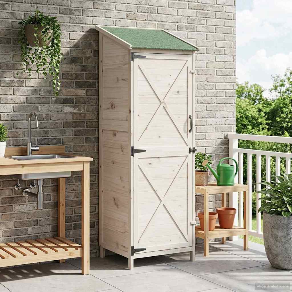 Gartenschuppen Natur 59,5 x 56 x 113,5 cm Massivholz aus Fichte