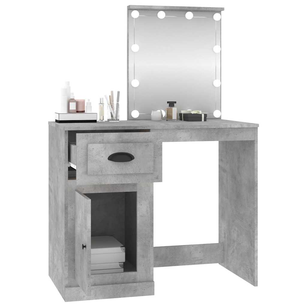 Schminktisch mit Spiegel Weiß 90x50x132,5 cm Holzwerkstoff