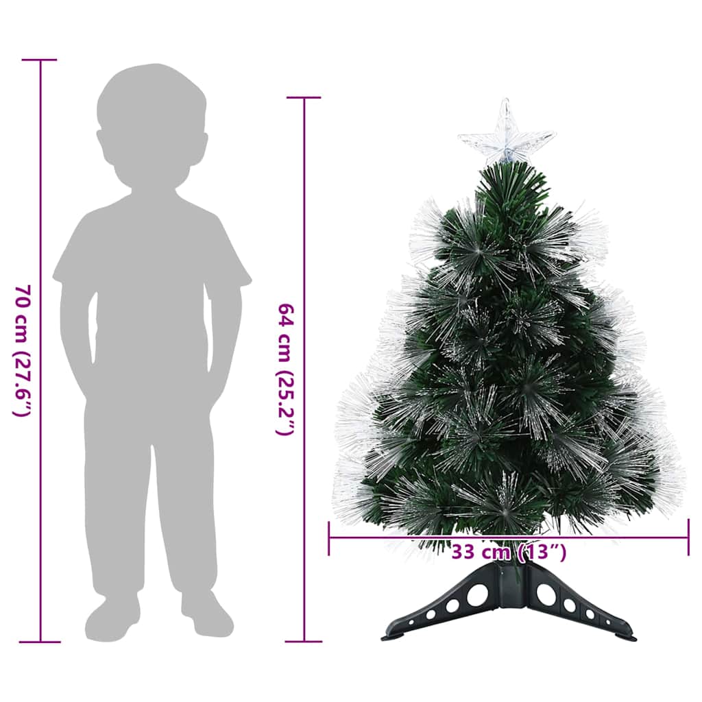 Künstlicher Weihnachtsbaum mit 50 LEDs Grün 64 cm PVC