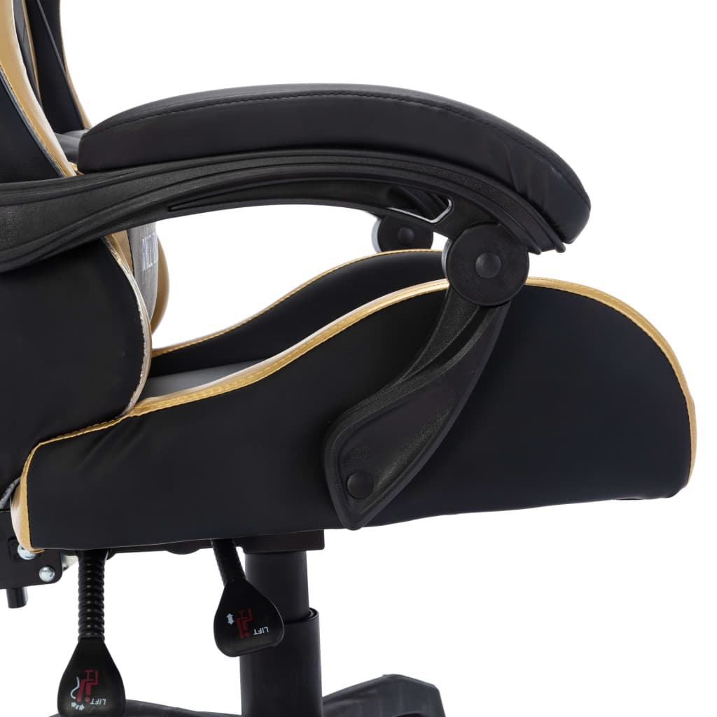 Gaming-Stuhl mit RGB LED-Leuchten Blau und Schwarz Kunstleder