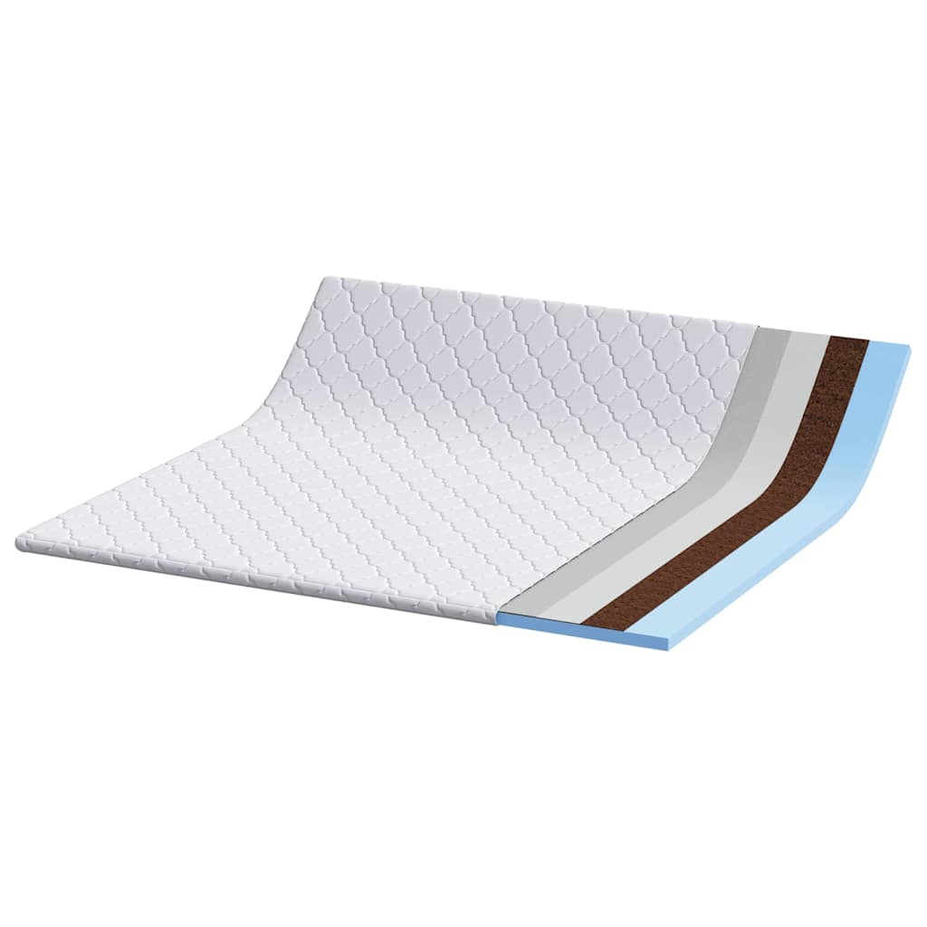 Kokosnuss Topper Weiß 70 x 200 cm Jacquard-Stoff