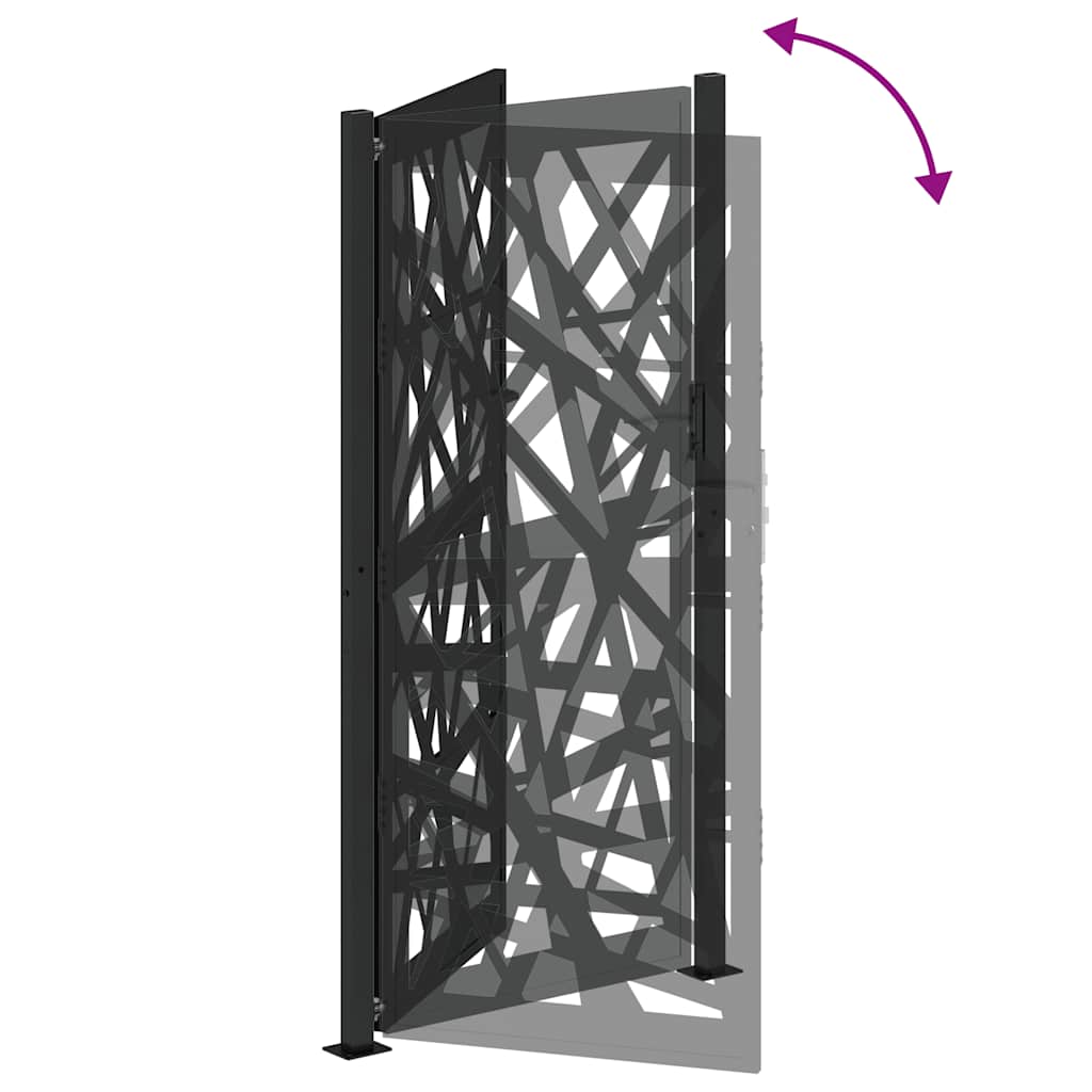 Gartentor Schwarz 100x100 cm Stahl Lichtdesign