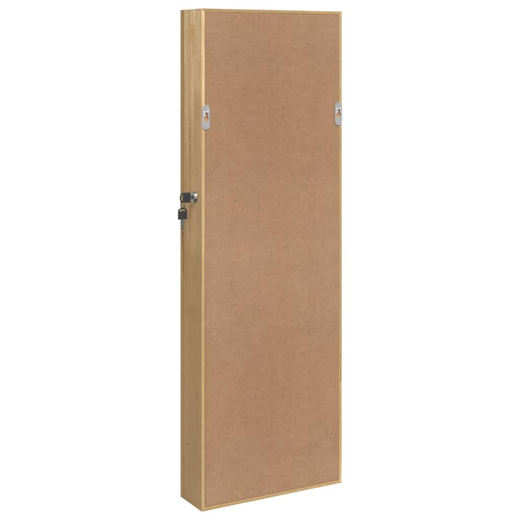 Schmuckschrank mit Spiegel Wandmontage Weiß 30x8,5x90 cm