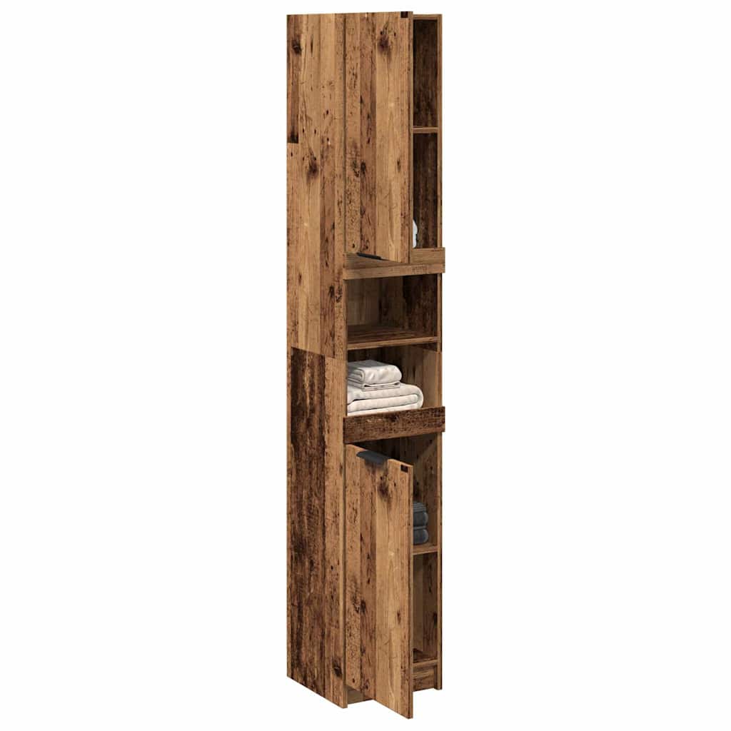 Badschrank Weiß 32x34x188,5 cm Holzwerkstoff