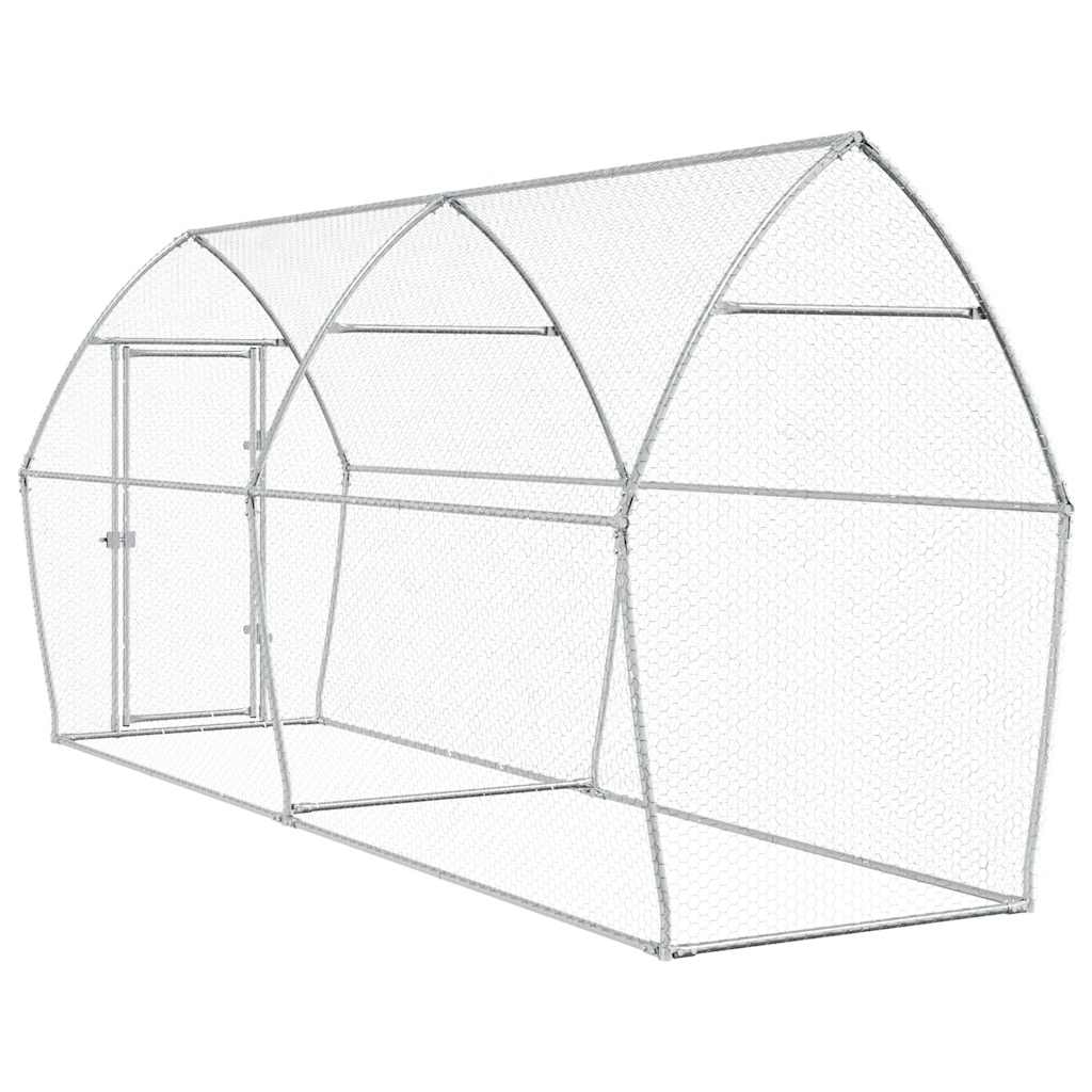Hühnerkäfig Silbern 200x105x182 cm Verzinkter Stahl