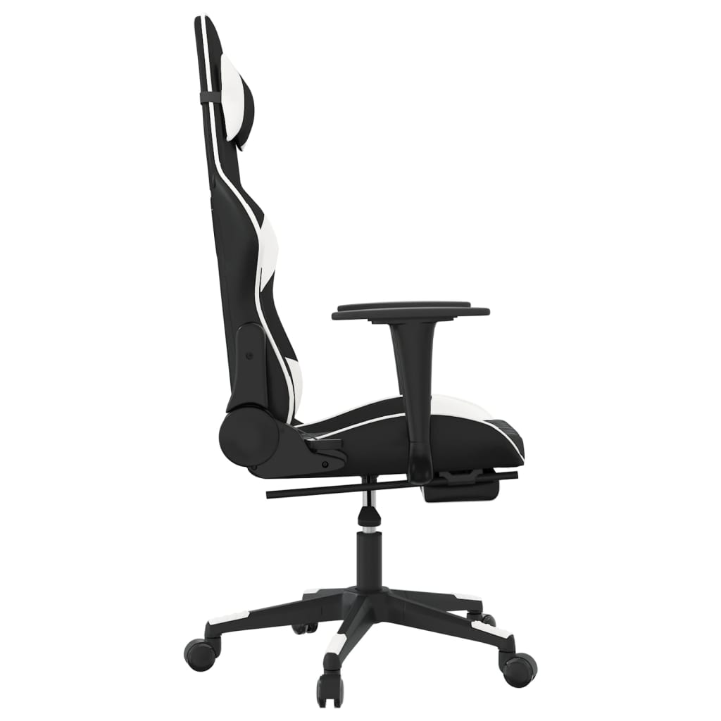Gaming-Stuhl mit Massagefunktion Schwarz und Blau Kunstleder