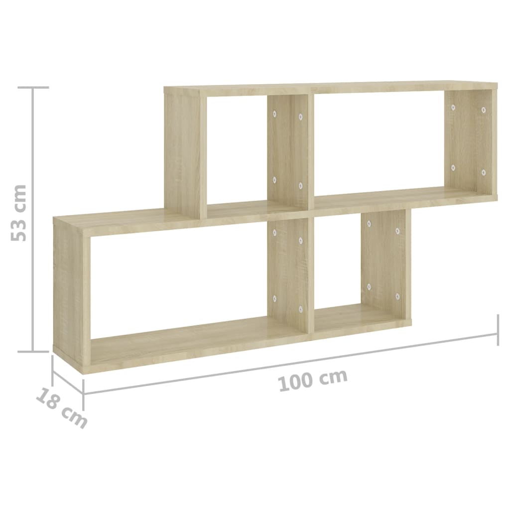 Wandregal Weiß 100x18x53 cm Holzwerkstoff