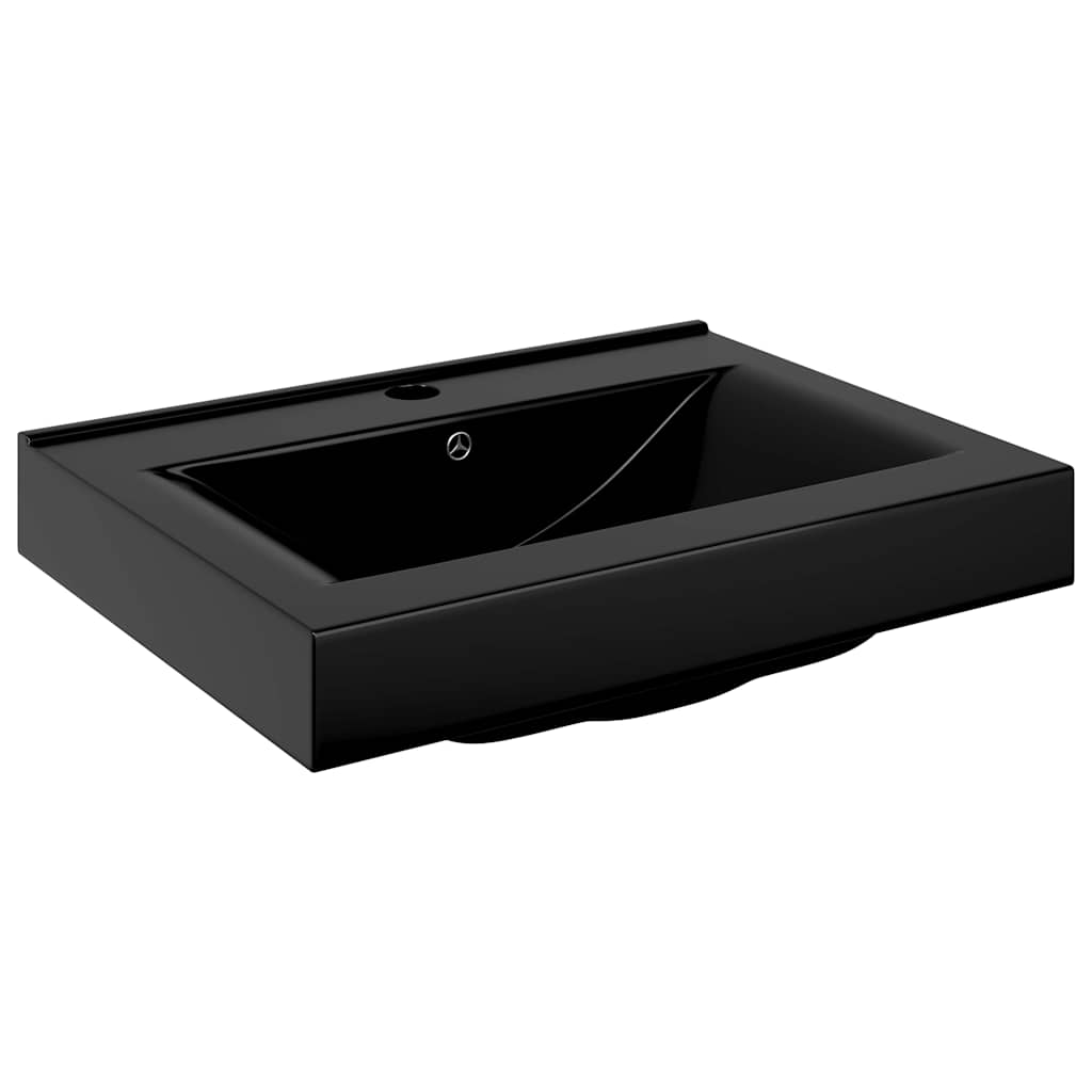 Luxus-Waschbecken Keramik Rechteckig Weiß mit Hahnloch 60x46 cm