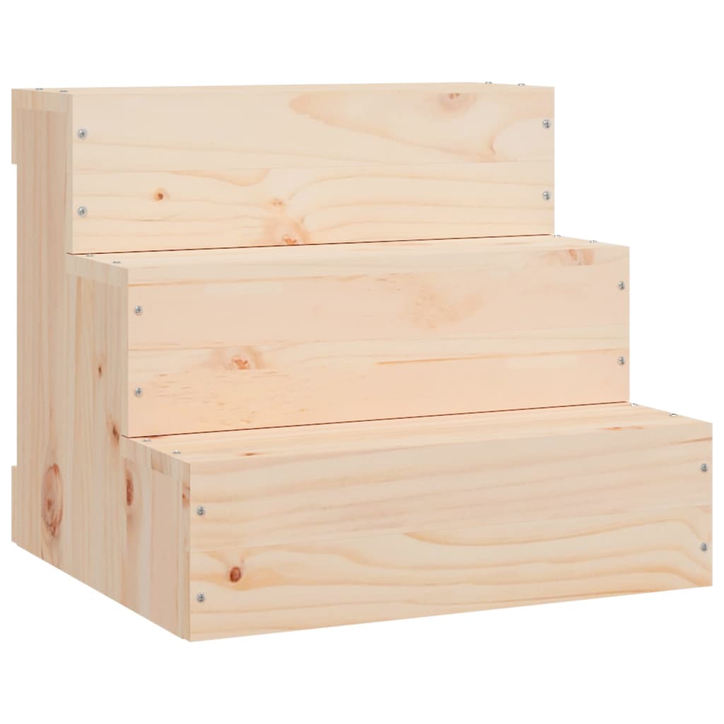 Haustiertreppe Weiß 40x37,5x35 cm Massivholz Kiefer