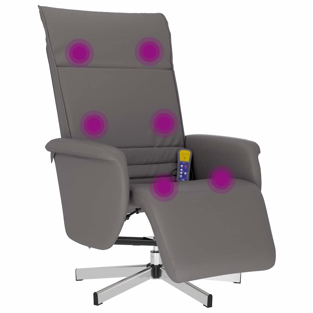 Massagesessel mit Fußteil Creme Kunstleder