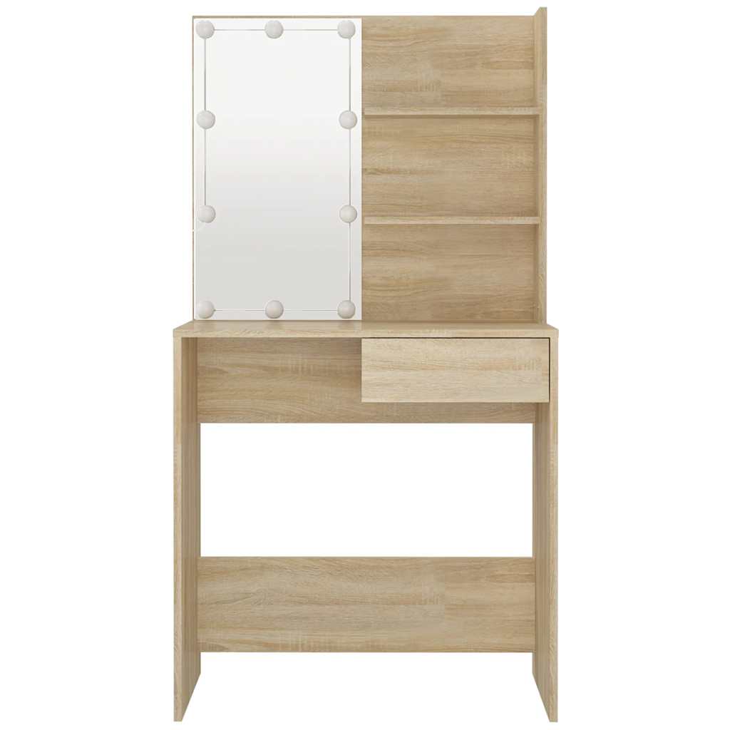 Schminktisch mit LED Weiß 74,5x40x141 cm